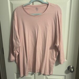 Kim Rogers Pink Blouse Relaxed Fit 3/4 sleeve PLUS SIZE